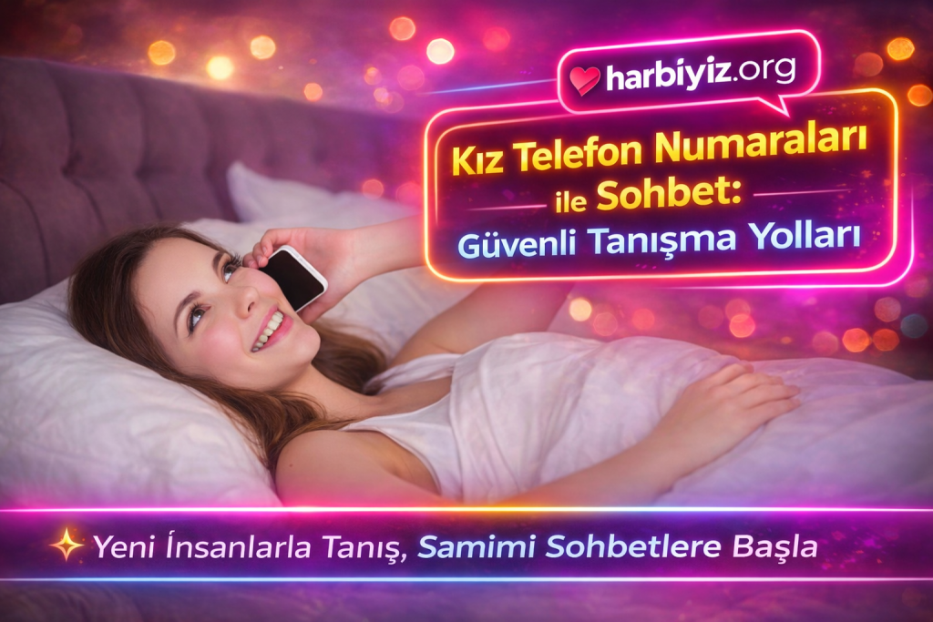 Kız cep telefon numaraları ile sohbet ve tanışma konseptini anlatan modern banner görseli