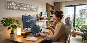 Bu görsel, 2026 yılında evden çalışmanın getireceği esneklik ve özgürlüğü kutluyor.